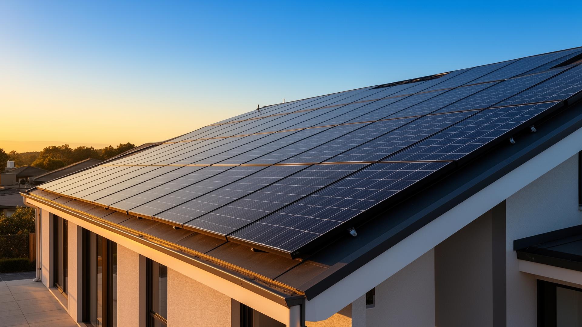Photovoltaikanlage auf modernem Wohnhaus